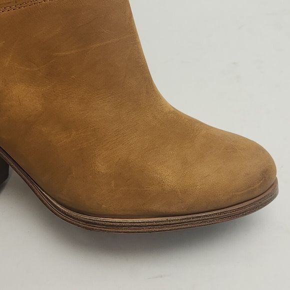 Vince Camuto Ankle Boots Brown Suede Women's 10 High 3.5" Wooden Heel Bootie - Picture 6 of 16